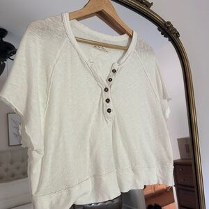 Free People Button-Front Crop Top